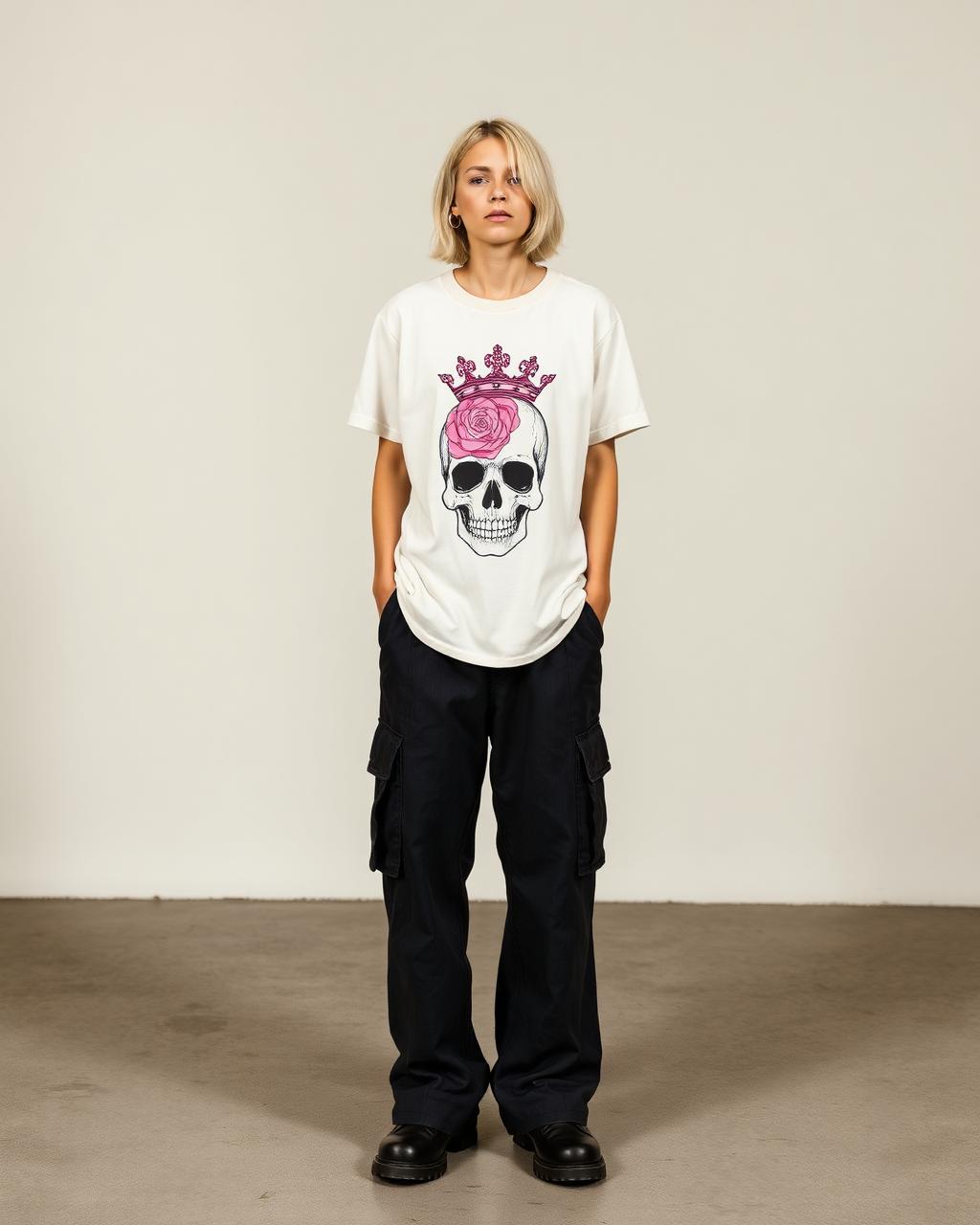 Rose Crown Doll Tee + Broken Bloom Cargo worn by @velvet.vespers