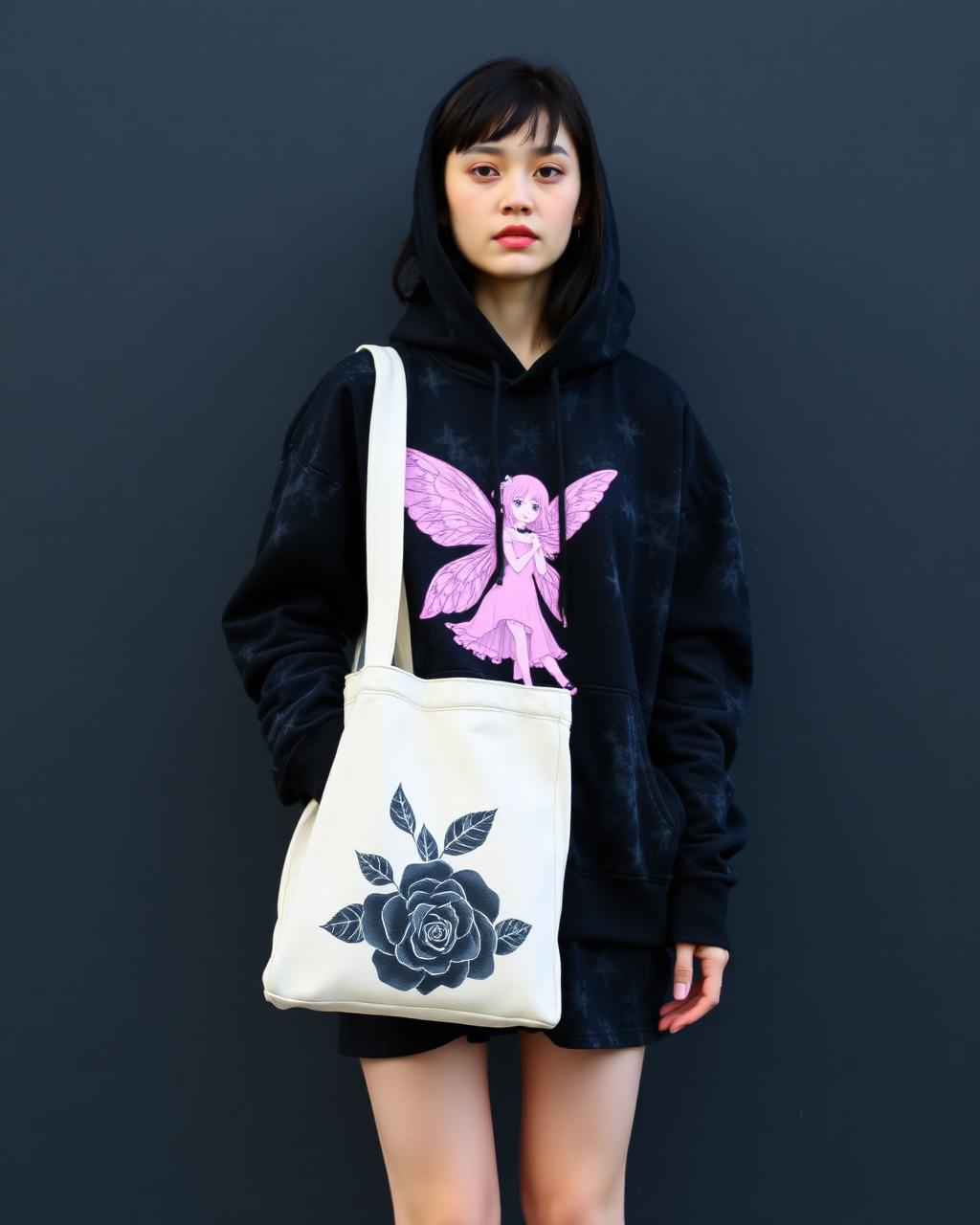 Gothic Fairy Hoodie + Canvas Tote worn by @thornboyfriend